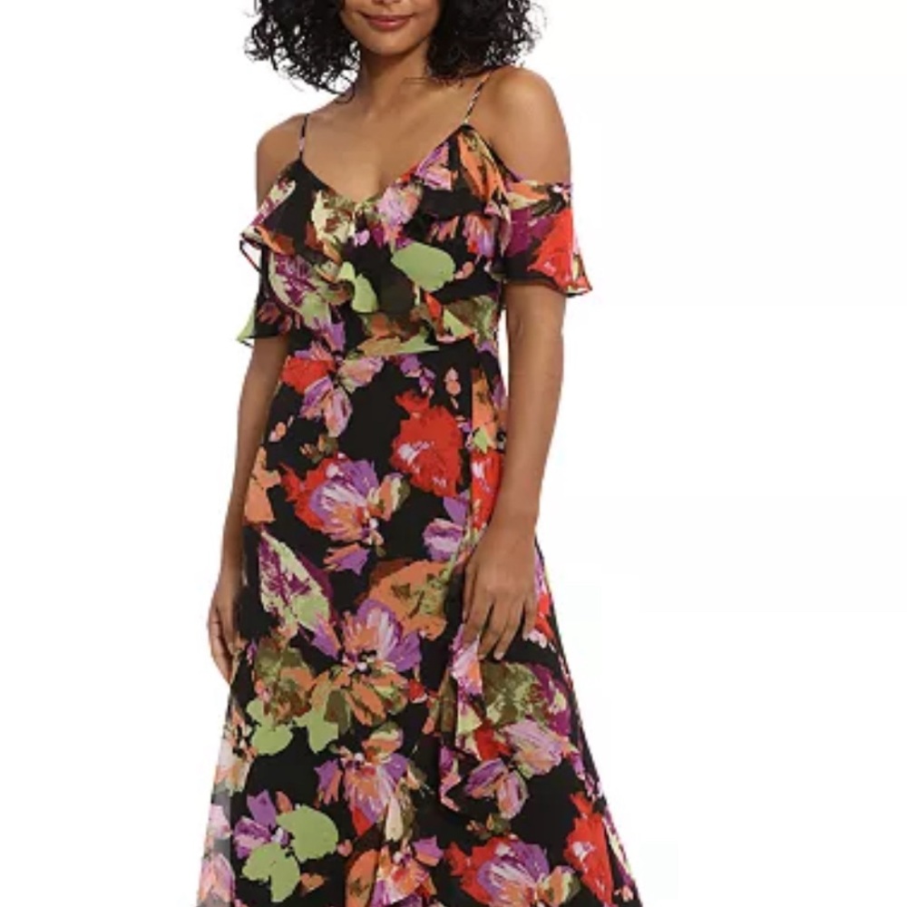 London Times floral cold shoulder maxi dress. Size 8P